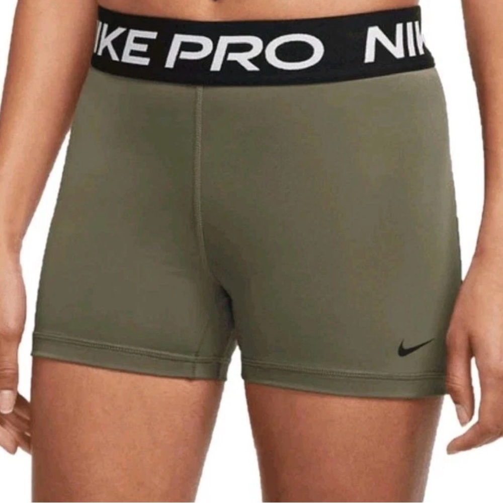 Nike Pro Olive and Black Performance Tight Fit Shorts XS